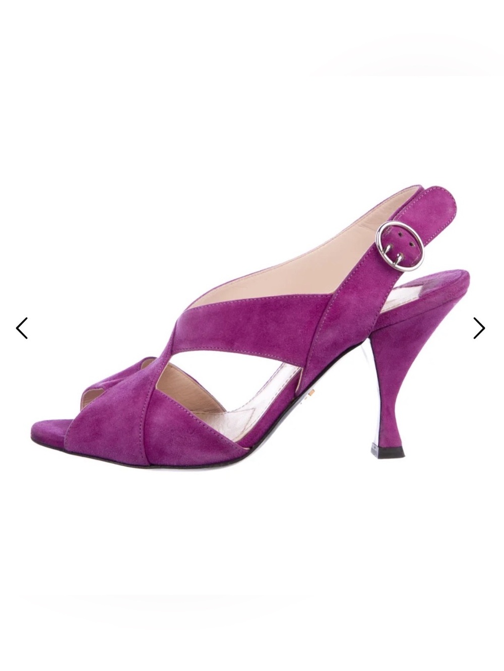 Prada Purple Suede Slingback Heels